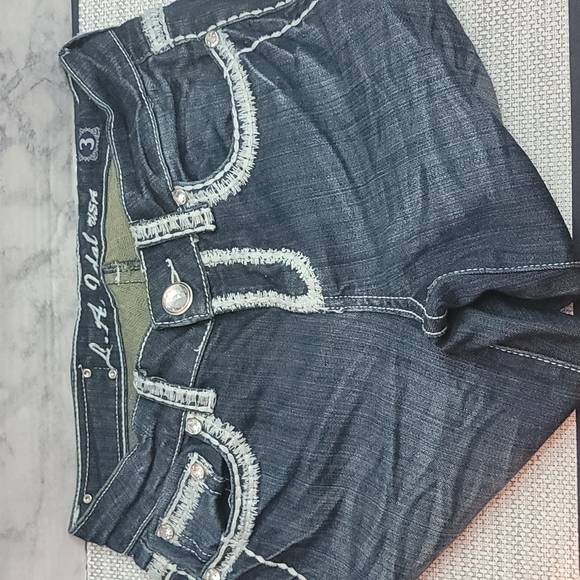 LA Idol Jeans Women's Size 3 USA Blue Denims Bootcut - Picture 3 of 8